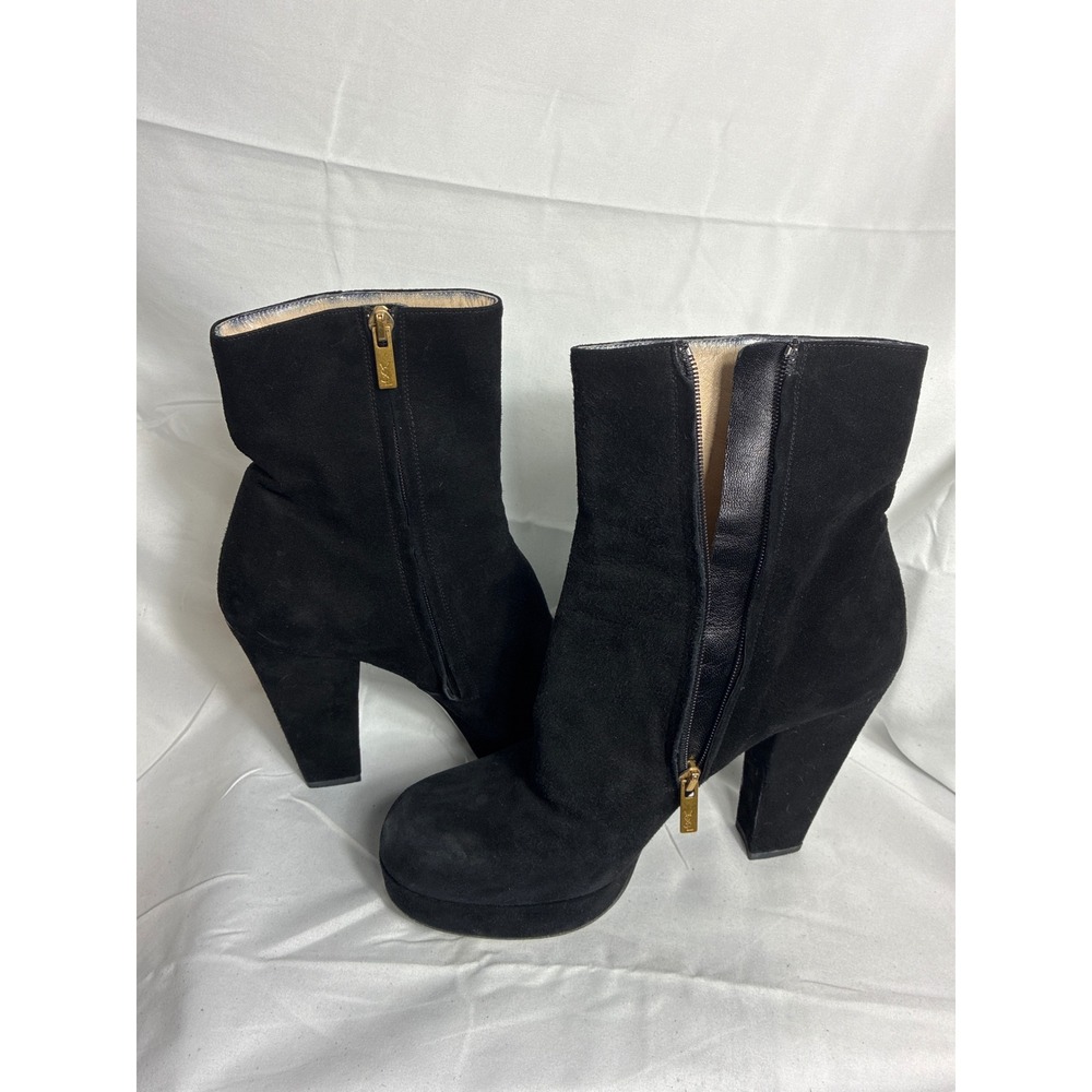 Yves Saint Laurent YSL Black Suede Tribute Platform Ankle Boots 38.5 Italy - Picture 11 of 11